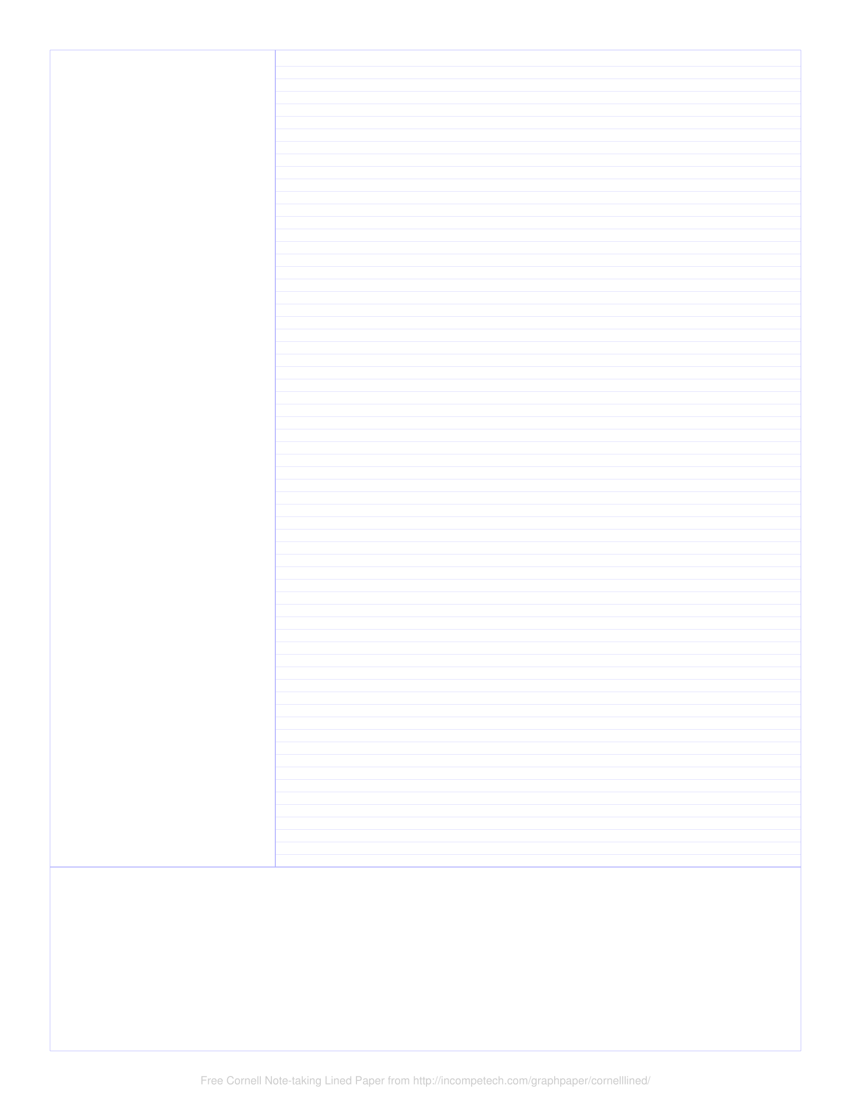 Free Online Graph Paper / Cornell Note-taking Lined Regarding Avid Cornell Note Template
